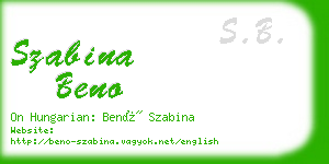 szabina beno business card
